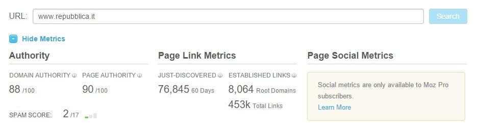 Moz's Open Site Explorer